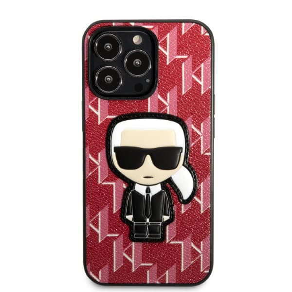 Karl Lagerfeld Monogram Ikonik Patch -suojakuori iPhone 13 Pro Maxille, punainen