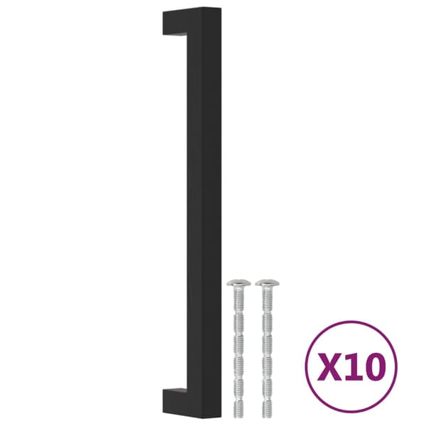 vidaXL skabsgreb 10 stk. sort 192 mm rustfrit stål