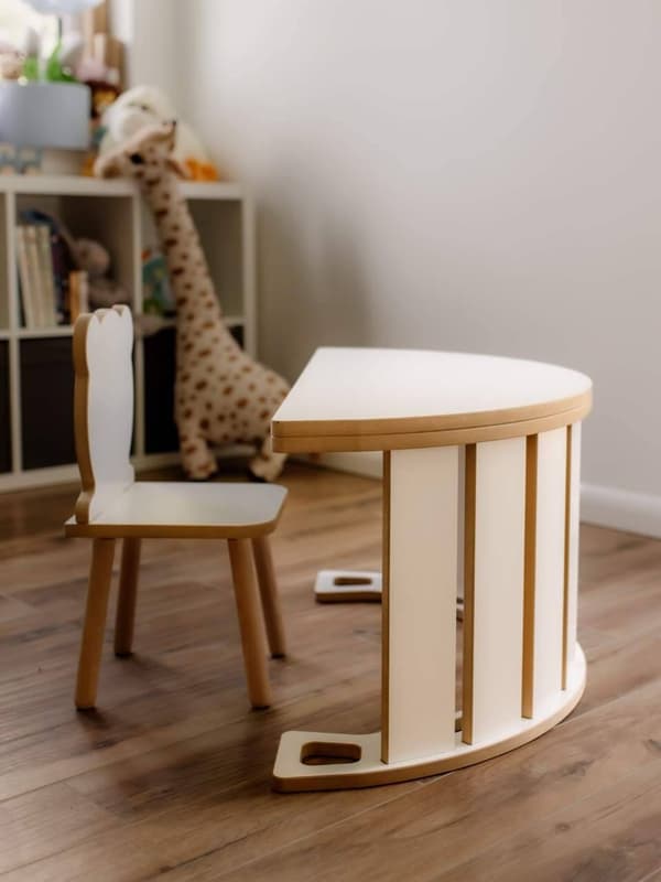 Montessori gungstolsplatta, vit