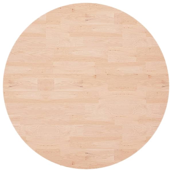 vidaXL rund bordplade Ø90x1,5 cm rå egetræ