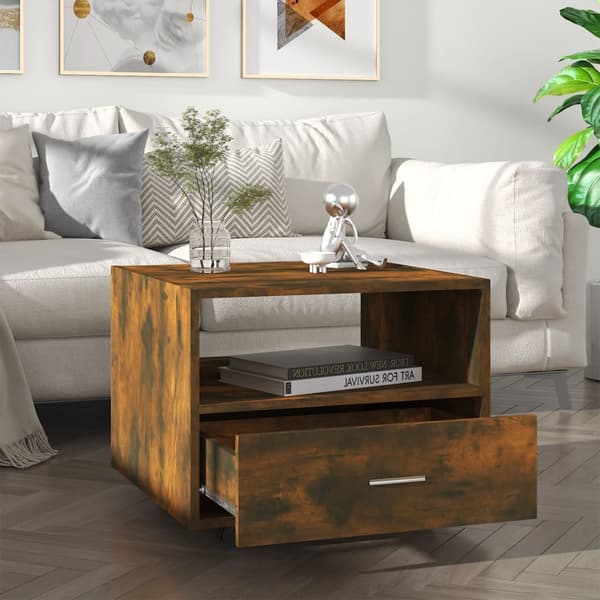 vidaXL sofabord røget eg 55x55x40 cm