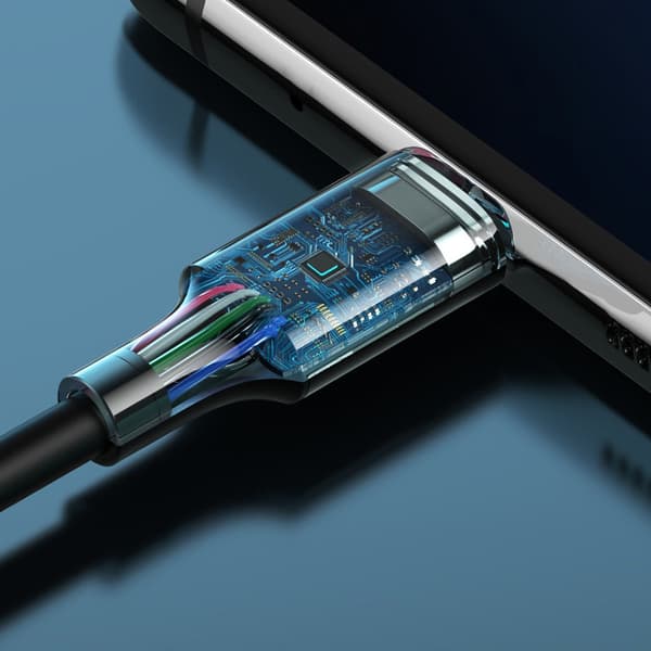 USB-C 5A snabbladdningskabel PD QC 1m Vit