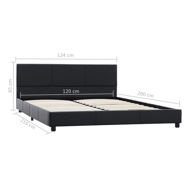 vidaXL sengestel sort kunstlæder 120 x 200 cm