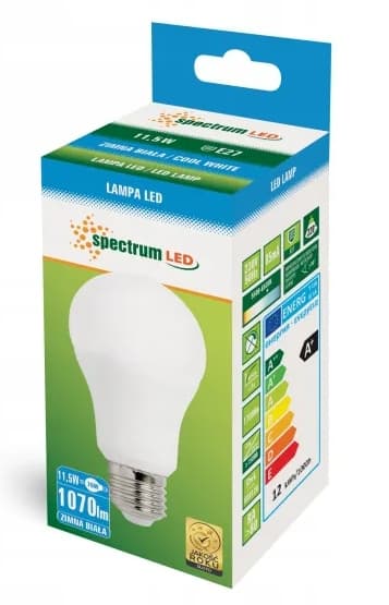 LED-lampa E27 11,5W kall WOJ13909 Spectrum