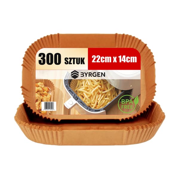 300x Pappersfack för airfryer, 22x14 cm