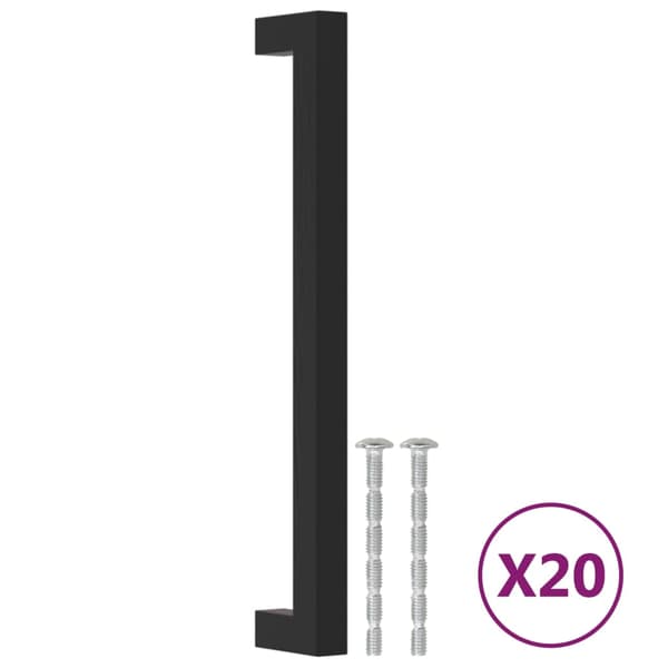 vidaXL skabsgreb 20 stk. sort 192 mm rustfrit stål