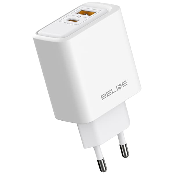 Beline 45W GaN USB-A/USB-C Väggladdare Vit