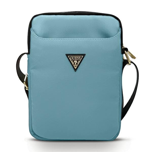 Guess-väska GUTB10NTMLLB 25 cm blå nylon triangellogotyp