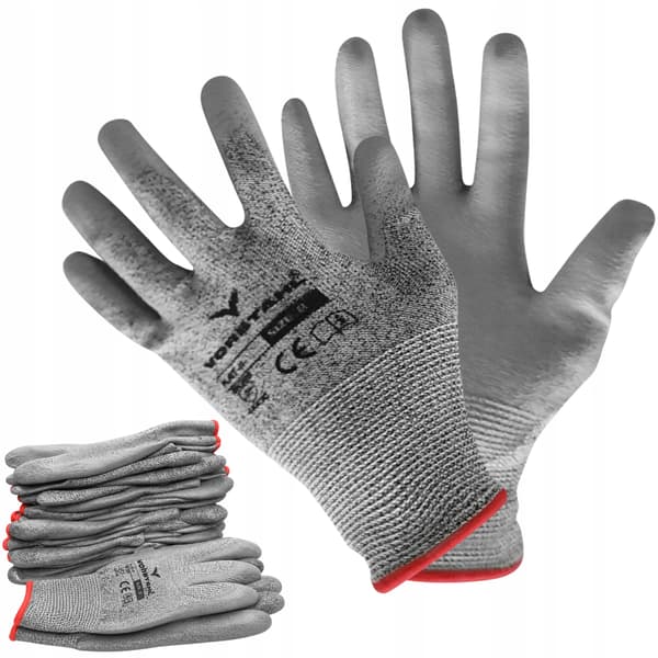 Skærefaste handsker, polyester, polyurethan, 12 stk., størrelse 10, Vorstahl-kvalitet