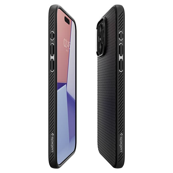 Spigen Liquid Air-cover til iPhone 15 Pro Max, matsort