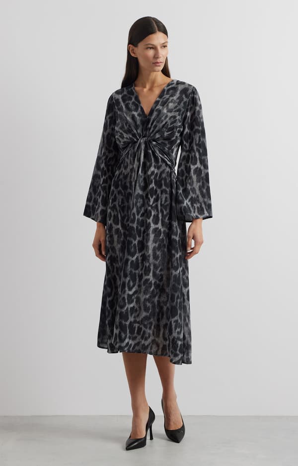 Leopardmönstrad klänning 34