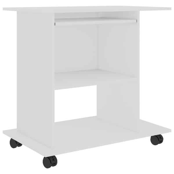 vidaXL Datorbord, vit, 80x50x75 cm