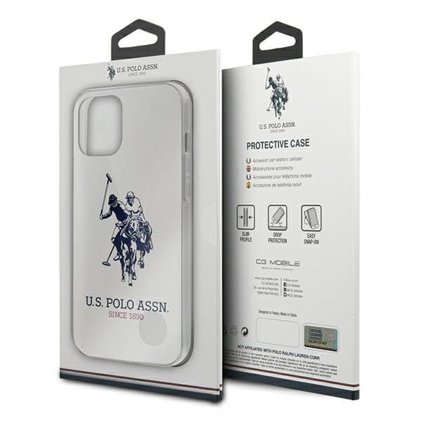 US Polo Shiny Big Logo-cover til iPhone 12 Pro Max, hvid