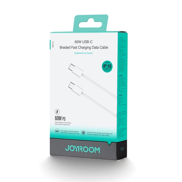 Ben-serien USB-C 60W 1m kabel - hvid