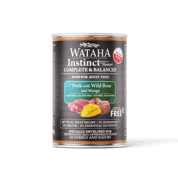 WATAHA INSTINCT 80% FLÄSKKÖTT MED VILDSVIN OCH MANGO 400G