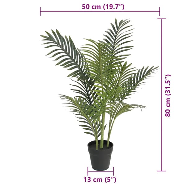 vidaXL Tekopalmu, vihreä, 80 cm, PP