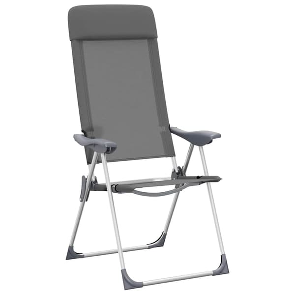 vidaXL foldbare campingstole, sæt med 4, grå, aluminium