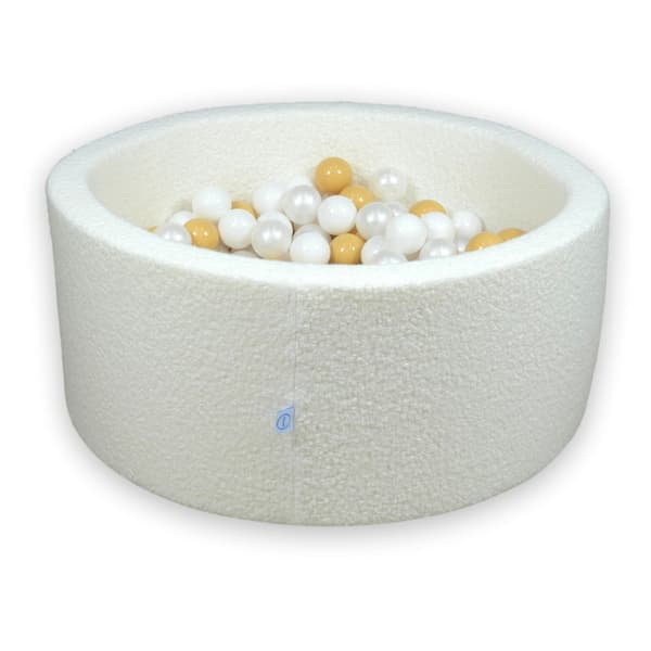 Torr pool 90x40 Boucle Vit 300 bollar: vit, pärlfärgad, beige