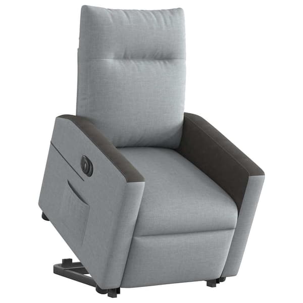 vidaXL Elektrisk lyftande massagefåtölj ljusgrå