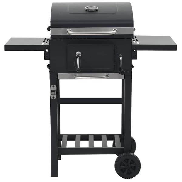 vidaXL kulgrill med nederste hylde, sort
