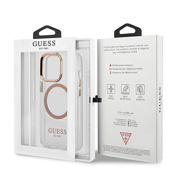 Guess Metal Outline Magsafe-etui til iPhone 13 Pro Max, guld