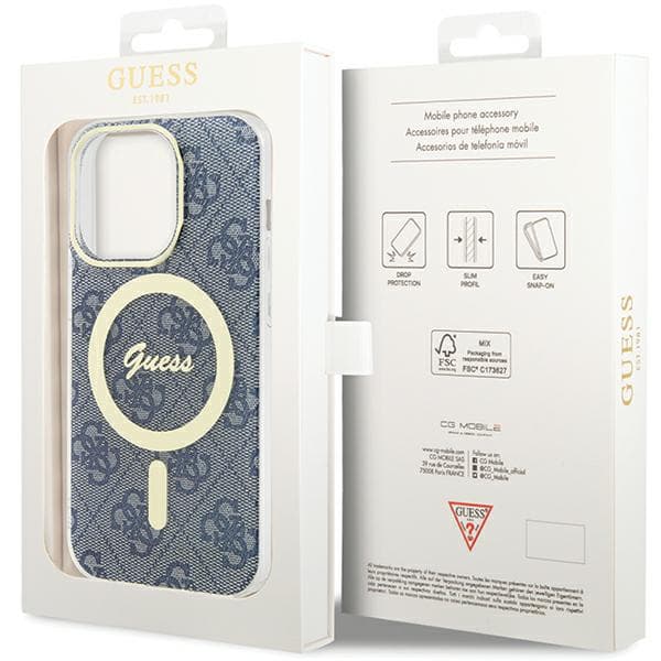 Guess IML 4G MagSafe-etui til iPhone 15 Pro, blå