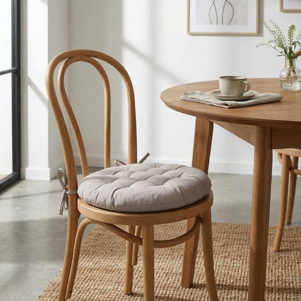 Beige rund stolehynde