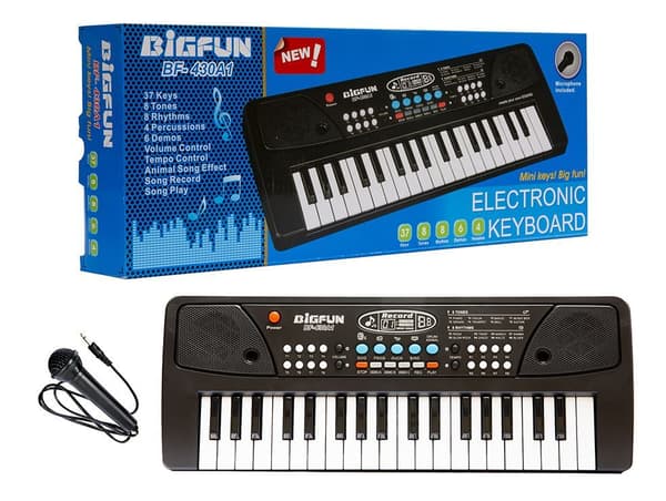 Orgel, piano, keyboard med mikrofon, 37 tangenter