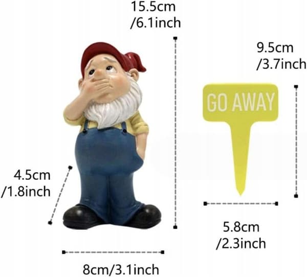 Trädgårdstomtefigur i hartstomte, tomte 15,5 cm dekoration