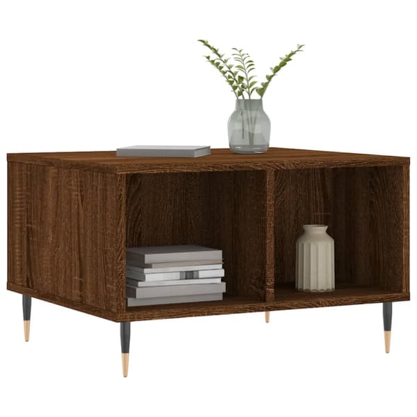 vidaXL sofabord brunt egetræ 60x50x36,5 cm