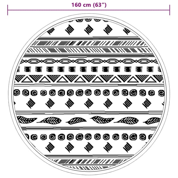 vidaXL Utomhusmatta, grå, Ø160 cm, PP