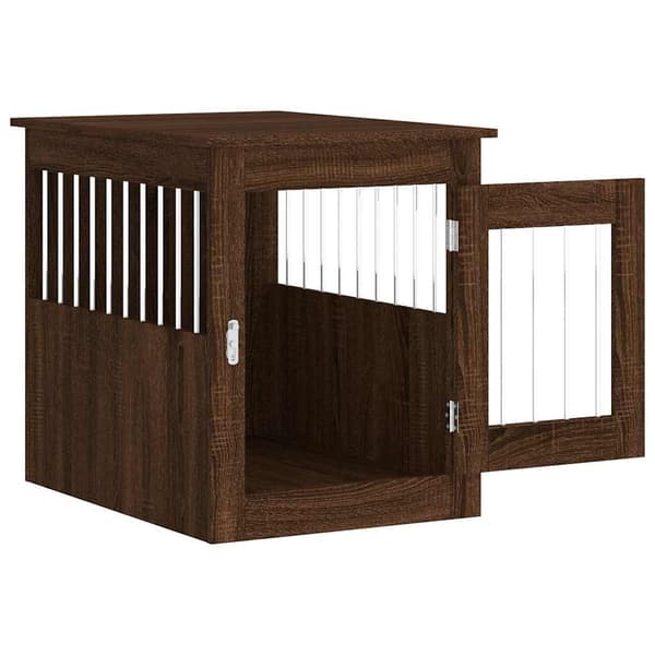 vidaXL hundebur brunt egetræ 55x75x65cm træbaseret materiale