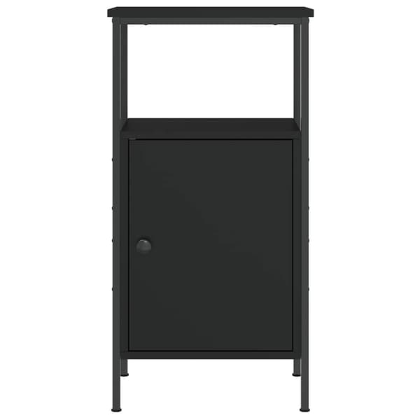 vidaXL sengebord, sort, 41x31x80 cm, træbaseret materiale