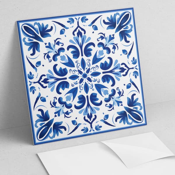 Nem montering vinylflisepakke blomstersymmetrimønster 9x30x30 cm