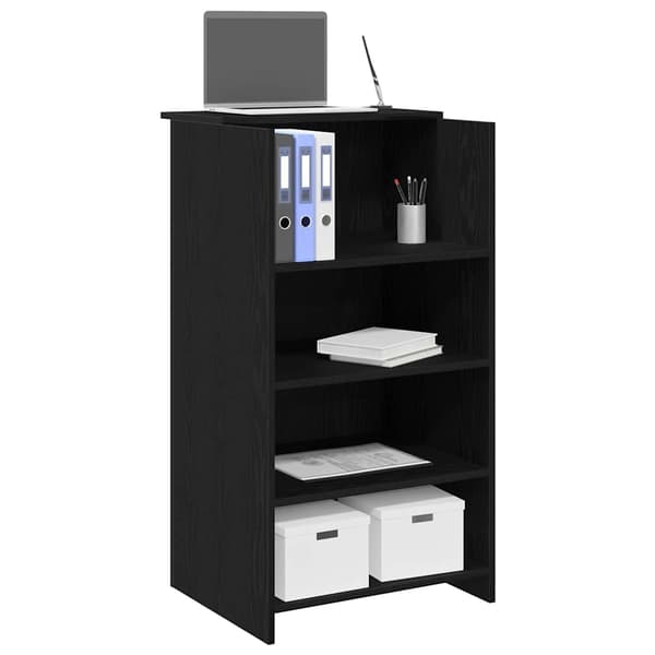 vidaXL receptionsdisk sort 55x50x103,5 cm limet træ