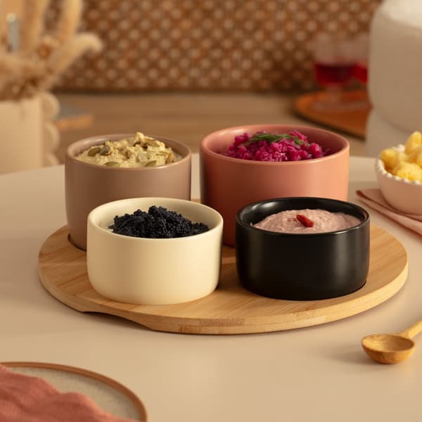 Vågiga färger 4-skåls snacksset