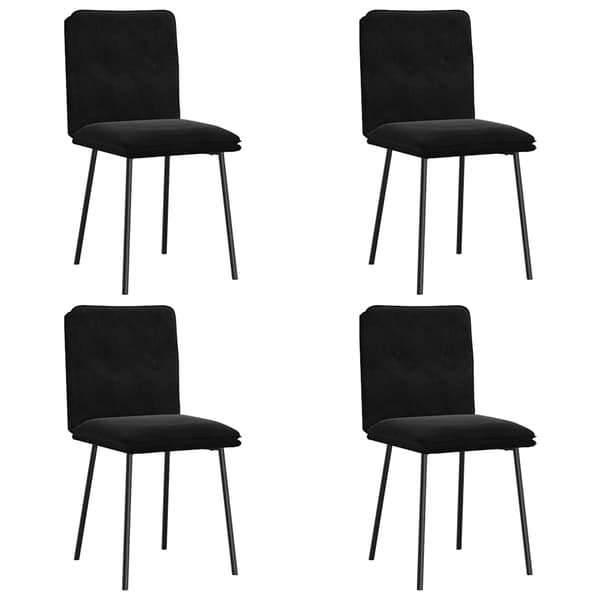 vidaXL Matstolar, set om 4, svarta, klädda i sammet