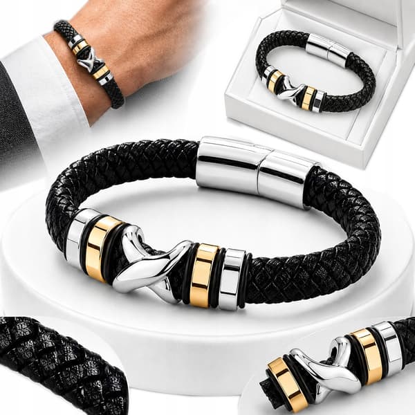 Silver Herr Läderarmband Titan Diamant Hel 19-22cm