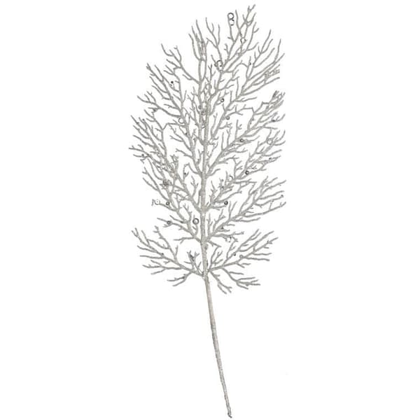 Juledekoration - Iriserende hvidt glitterblad
