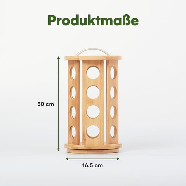 Roterende bambus kaffekapselholder 24 stk. organizer