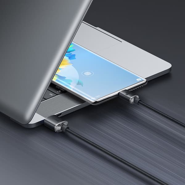 USB - USB-C kabel til hurtig opladning og dataoverførsel 100W 1,2m sort