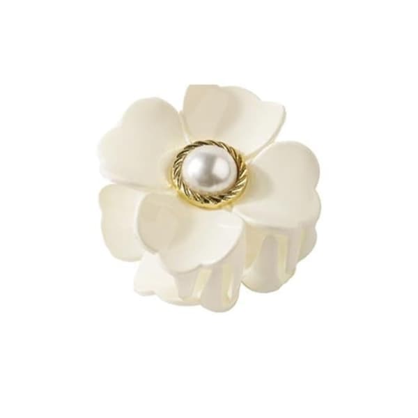 Hårspänne, blomspänne med pärlvit SP355B
