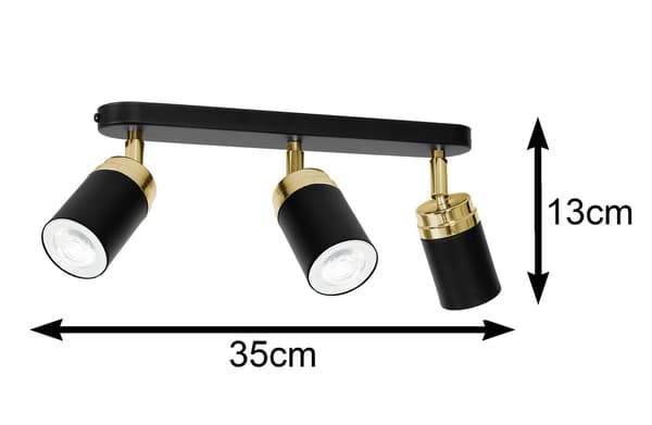 Moderne sort og guld Reno lampe x3