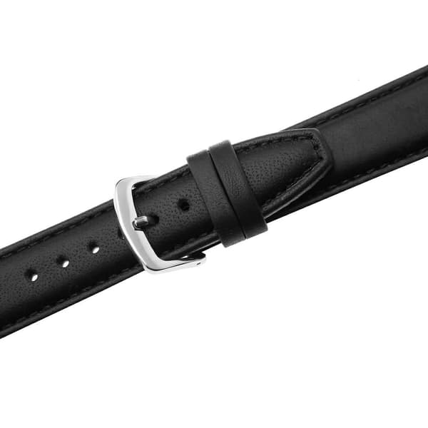 FUJI LÆDERREM 20 MM GLAT sort rem, sorte syninger