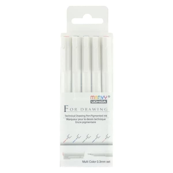 Grafiske fineliners 0,3 mm 5 farver