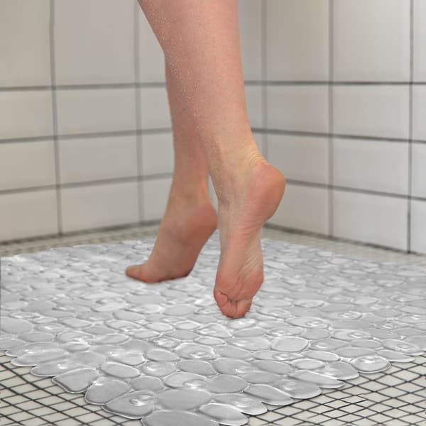 HALKSÄKER DUSCHMATTA TRANSPARENT BADKADRESSMATTA 52X52 CM