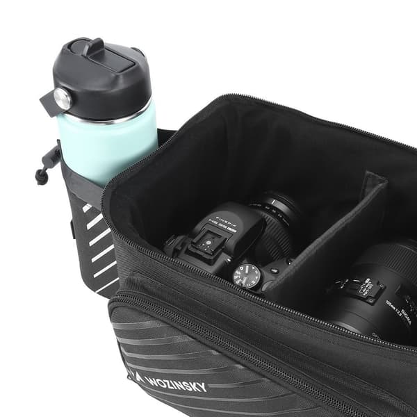 Cykeltaske med skulderrem, 9 l regnslag, sort