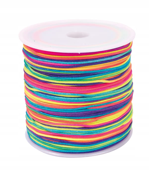 Färgglad NEON RAINBOW flätad polypropylentråd Ø1mm 100m