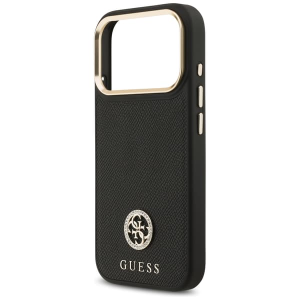 Guess MagSafe-etui med kornet strass-logo til iPhone 17 Pro, sort