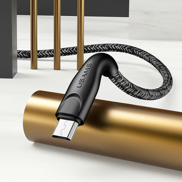 USAMS Punottu U41 USB-A - MicroUSB -kaapeli 3m 2A Punainen